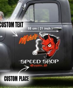 Personalized Hot Rod Garage Speed Shop Kustom Kultrure Old School Decals