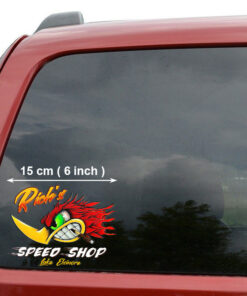 2 PCS Personalized Hot Rod Garage Speed Shop Mr Horsepower Woodpecker Old School Vinyl Stickers