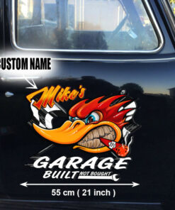 Personalized Hot Rod Garage Speed Shop Kustom Kultrure Old School Vinyl Stickers Set 02 Pcs
