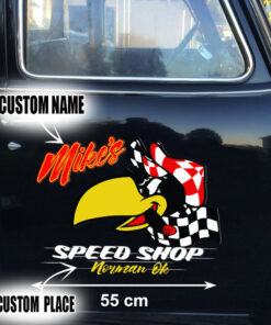 2 Pcs Personalized Hot Rod Garage Kustom Kultrure Old School Vinyl Stickers