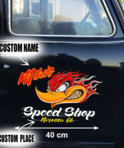 Hot Rod Garage Speed Shop Kustom Kultrure Old School Vinyl Wrap Sticker