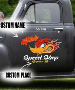 Hot Rod Garage Speed Shop Kustom Kultrure Old School Vinyl Wrap Sticker