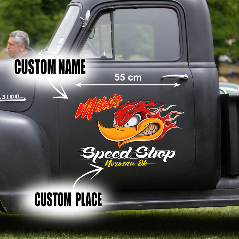 Personalized Hot Rod Garage Speed Shop Kustom Kultrure Mr Horsepower Decals