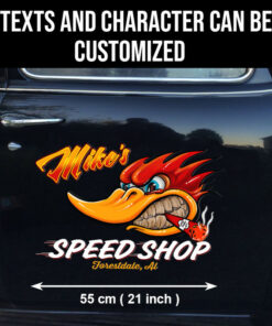 2 Pcs Personalized Hot Rod Garage Speed Shop Kustom Kultrure Old School Vinyl Stickers