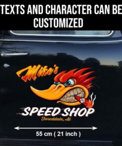 2 Pcs Personalized Hot Rod Garage Speed Shop Kustom Kultrure Old School Vinyl Stickers