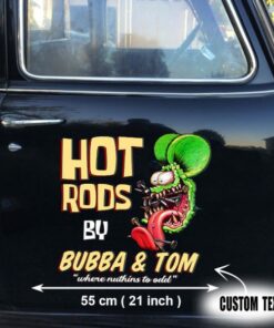 2 Pcs Personalized Speed Shop Hot Rod Vinyl Decals For Car Door