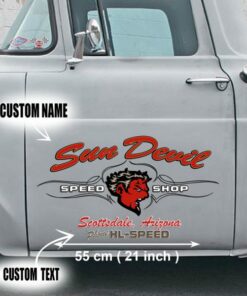 2 Pcs Personalized Eye Ball Hot Rod Speed Shop Garage Vinyl Decals