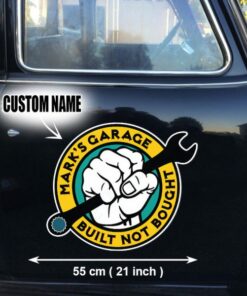 2 Pcs Personalized Hot Rod Garage Built Not Bought Rat Rod Vinyl Stickers