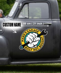 2 Pcs Personalized Hot Rod Garage Built Not Bought Rat Rod Vinyl Stickers