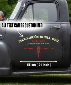 2 Pcs Personalized Pinstripe Hot Rod Garage Vinyl Stickers