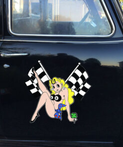 2 Pcs Lady Luck Hot Rod Vinyl Sticker