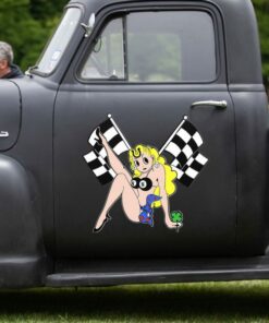 2 Pcs Lady Luck Hot Rod Vinyl Sticker