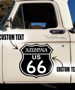 2 Pcs Personalized Route 66 Hot Rod Vinyl Sticker