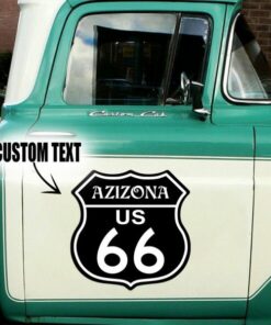2 Pcs Personalized Route 66 Hot Rod Vinyl Sticker