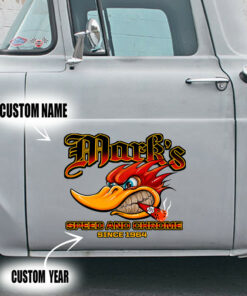 Personalized Speed And Chrome Mr Horsepower Hot Rod Shop Vinyl Decals Set Of 2 Pcs