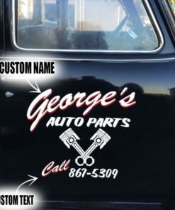 2 Pcs Personalized Speed Shop Auto Parts Vinyl Stickers