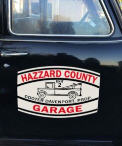 2 Pcs Hazzard County Muscle Car Garage Vinyl Stickers
