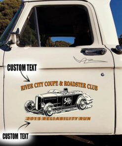 2 Pcs Personalized Hot Rod Club Speed Shop Garage Vinyl Stickers