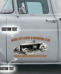 2 Pcs Personalized Hot Rod Club Speed Shop Garage Vinyl Stickers