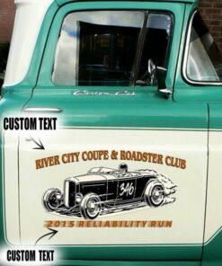 2 Pcs Personalized Hot Rod Club Speed Shop Garage Vinyl Stickers