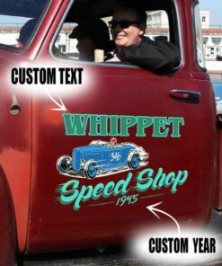 2 Pcs Personalized Hot Rod Club Speed Shop Garage Vinyl Decals For Cars