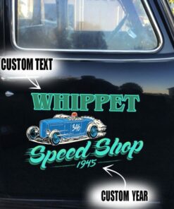 2 Pcs Personalized Hot Rod Club Speed Shop Garage Vinyl Decals For Cars