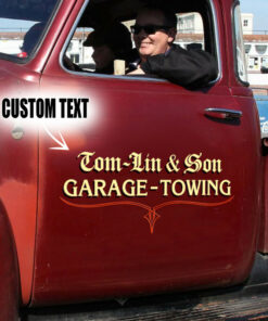 2 Pcs Personalized Hot Rod Garage Speed Shop Pinstriping Vinyl Stickers