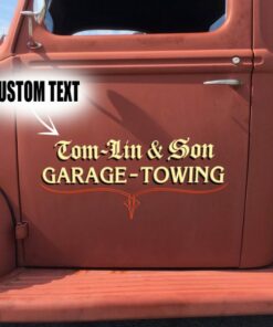 2 Pcs Personalized Hot Rod Garage Speed Shop Pinstriping Vinyl Stickers