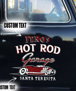 2 Pcs Personalized Hot Rod Lettering Speed Shop Kustom Kulture Vintage Garage Pinstriping Vinyl Stickers