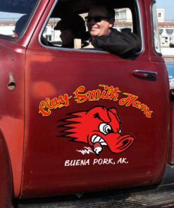 Clay Smith Hams Buena Pork Rat Rod Door Art Vinyl Decals Set 2 Pcs