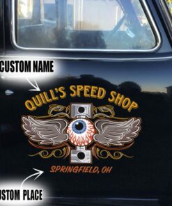 2 Pcs Personalized Hot Rod Garage Eye Balls Kustom Kulture Pinstripe Speed Shop Vinyl Stickers