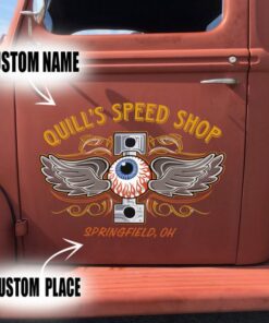 2 Pcs Personalized Hot Rod Garage Eye Balls Kustom Kulture Pinstripe Speed Shop Vinyl Stickers