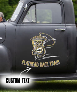 2 Pcs Personalized Hot Rod Garage Pinstripe Speed Shop Vinyl Stickers