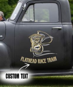 2 Pcs Personalized Hot Rod Garage Pinstripe Speed Shop Vinyl Stickers