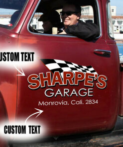 2 Pcs Personalized Hot Rod Garage Speed Shop Decals For Cars