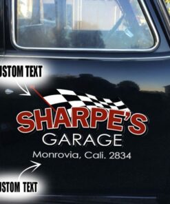 2 Pcs Personalized Hot Rod Garage Speed Shop Decals For Cars