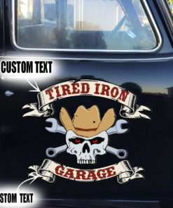 2 Pcs Personalized Hot Rod Garage We Keep The Old Stuff Rolling Vintage Pinstripe Vinyl Stickers