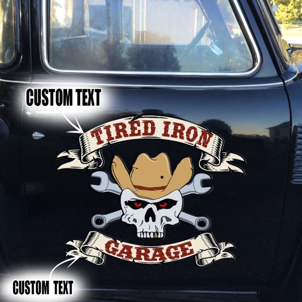 2 Pcs Personalized Hot Rod Garage We Keep The Old Stuff Rolling Vintage Pinstripe Vinyl Stickers