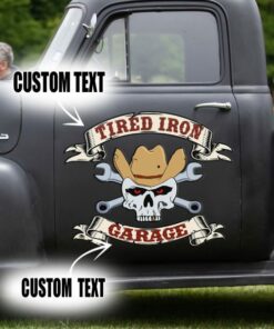 2 Pcs Personalized Hot Rod Garage We Keep The Old Stuff Rolling Vintage Pinstripe Vinyl Stickers