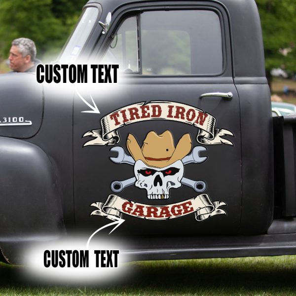2 Pcs Personalized Hot Rod Garage We Keep The Old Stuff Rolling Vintage Pinstripe Vinyl Stickers
