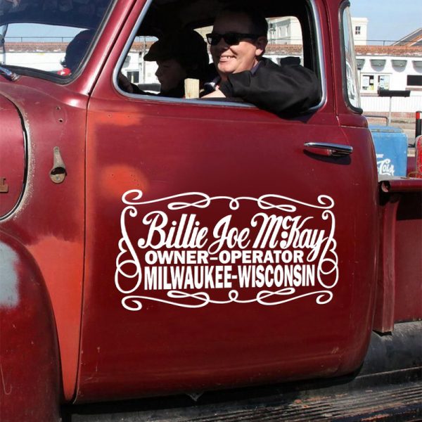 2 Pcs Bj And The Bear Old School Trucker Vinyl Stickers