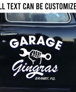 2 Pcs Personalized Vintage Garage Door Art Lettering Hot Rod Vinyl Stickers