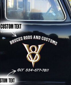 2 Pcs Personalized Auto Parts V8 Garage Vinyl Stickers