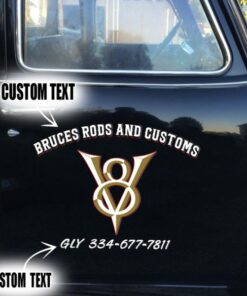 2 Pcs Personalized Auto Parts V8 Garage Vinyl Stickers