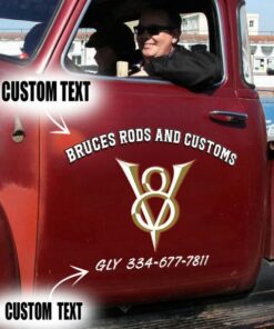 2 Pcs Personalized Auto Parts V8 Garage Vinyl Stickers
