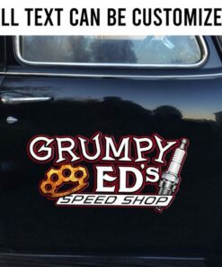2 Pcs Personalized Hot Rod Garage Knuckle And Spark Plug Speed Shop Vinyl Stickers