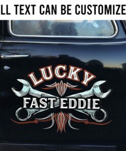 2 Pcs Personalized Pinstripe Garage Hot Rod Wrench Vinyl Stickers