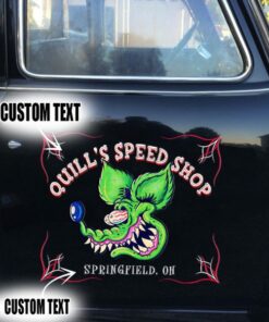 2 Pcs Personalized Hot Rod Garage Kustom Kulture Low Brow Art Vinyl Decals