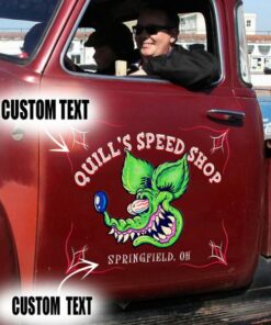 2 Pcs Personalized Hot Rod Garage Kustom Kulture Low Brow Art Vinyl Decals