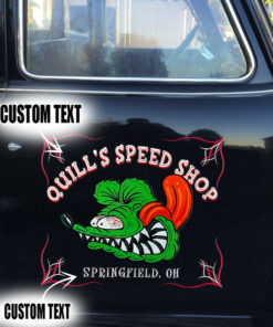 2 Pcs Personalized Hot Rod Garage Pinstripe Door Art Vinyl Stickers